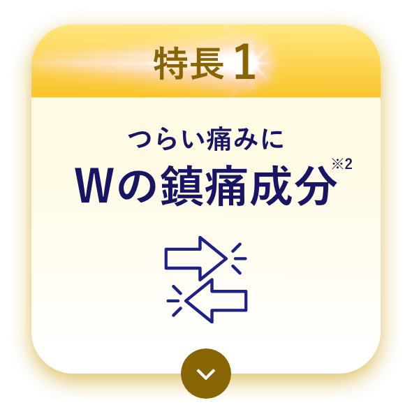 特長1 つらい痛みにWの鎮痛成分