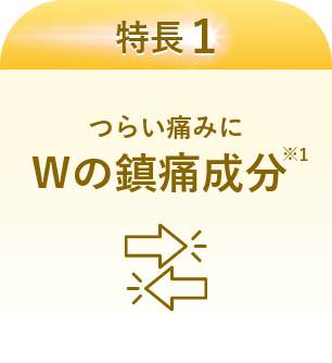 特長1 つらい痛みにWの鎮痛成分