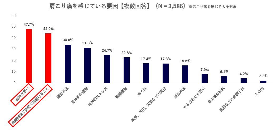 肩こり痛に関する調査グラフ